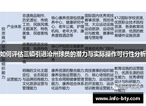 如何评估三镇引进沧州球员的潜力与实际操作可行性分析